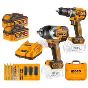 kit combo ingco 20v taladro percutor + llave de impacto cosli250586 4 (cod.13300)